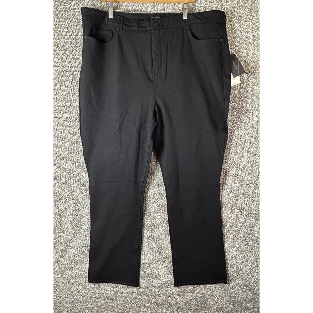 NYDJ Sz 22W Sculpt-Her By NYDJ Black Marilyn Straight Stretch Pants $89 Straight